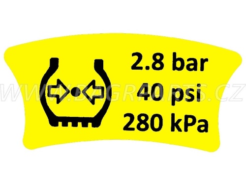 Nálepka - tlak v pneu 280 kPa