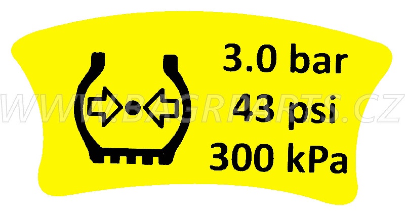 Nálepka - tlak v pneu 300 kPa