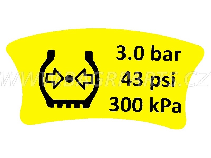 Nálepka - tlak v pneu 300 kPa