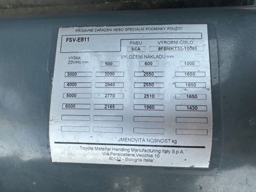 Čelní vysokozdvižný vozík TOYOTA 8FBMKT30