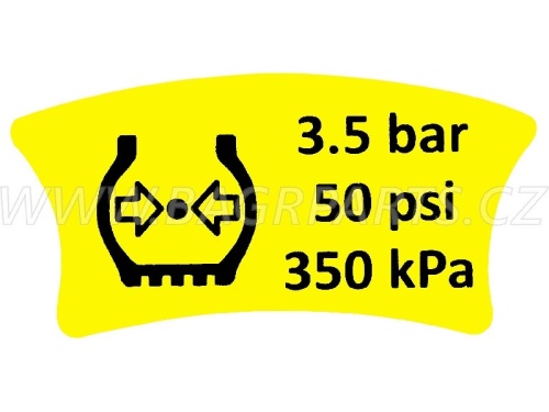 Nálepka - tlak v pneu 350 kPa