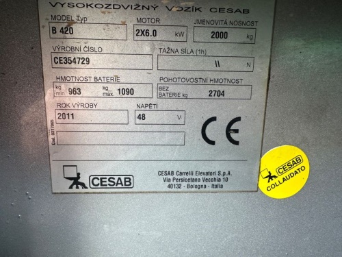 Čelní vysokozdvižný vozík CESAB B 420
