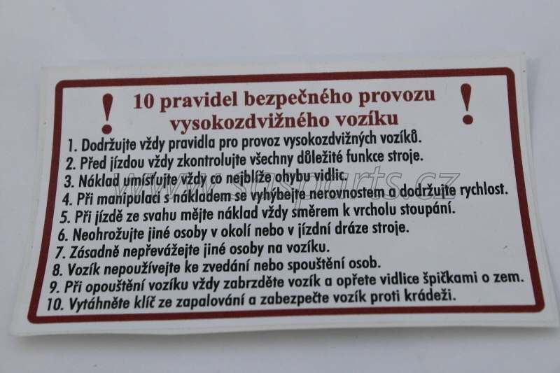 samolepa obsluha VZV-poučení