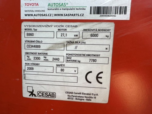 Čelní vysokozdvižný vozík CESAB ECO P60