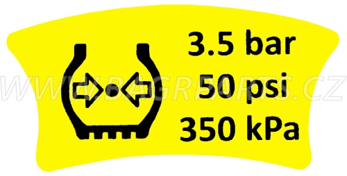 Nálepka - tlak v pneu 350 kPa