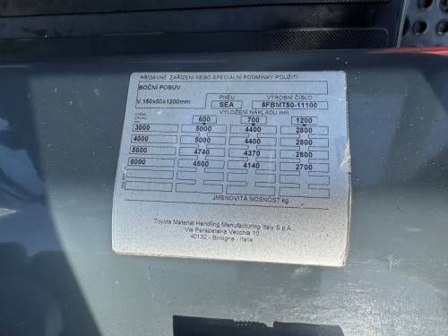 Čelní vysokozdvižný vozík TOYOTA 8FBMT 50