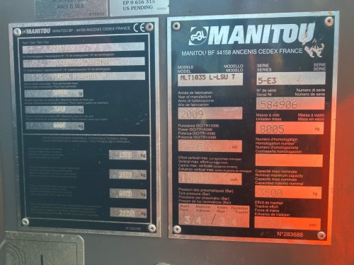 Čelní vysokozdvižný vozík Manitou MLT 1035 LT LSU