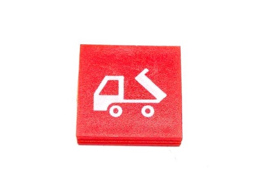 znak vypínače sklápění korby M26, FUMO červený