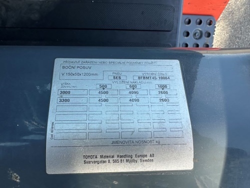Čelní vysokozdvižný vozík TOYOTA 8FBMT45
