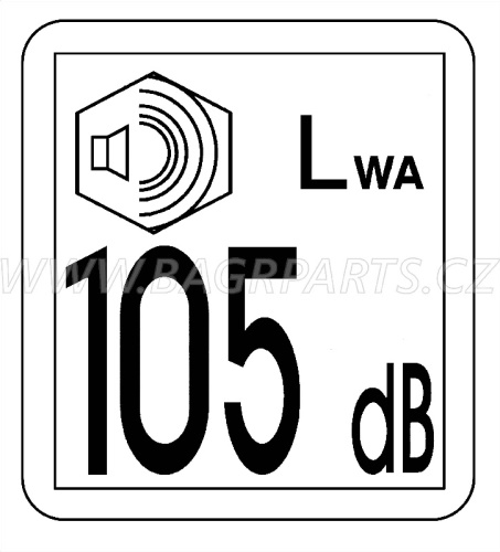 Nálepka - hlučnost 105 dB