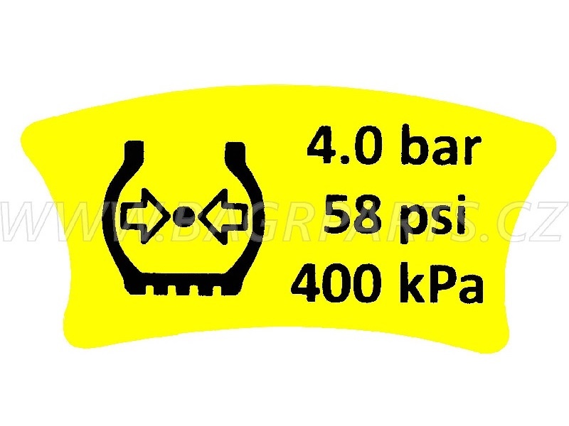 Nálepka - tlak v pneu 400 kPa
