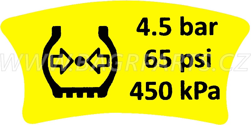 Nálepka - tlak v pneu 450 kPa