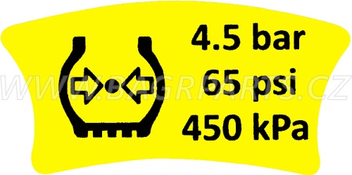 Nálepka - tlak v pneu 450 kPa